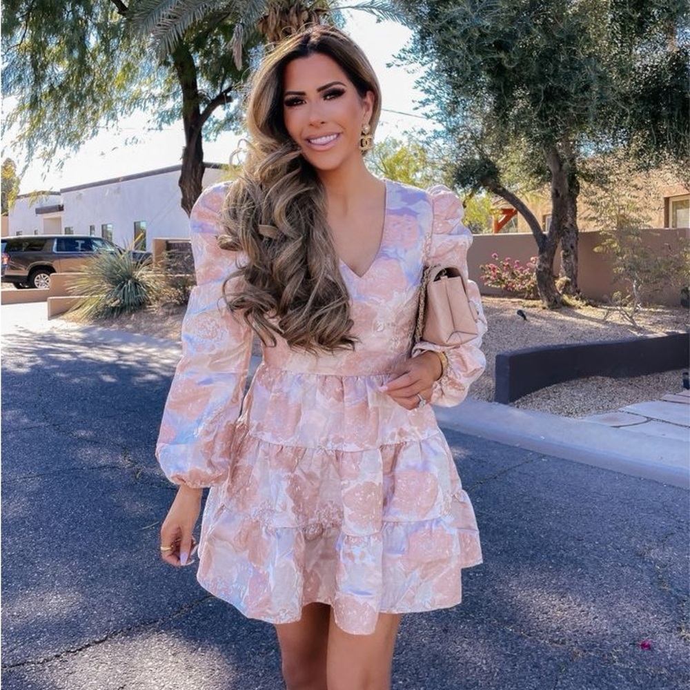 Aura Blush and Cream Floral Dress